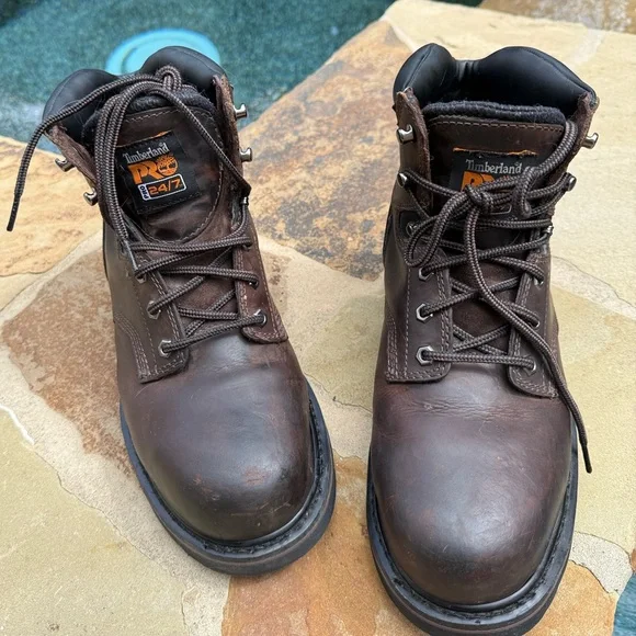Timberland Pro Pit Boss 6” Work Boots Shoes Steel Toe 33034 Brown Size 9.5 M - Picture 2 of 15